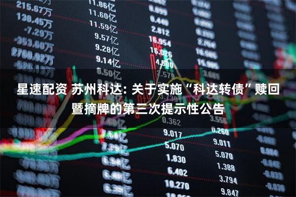 星速配资 苏州科达: 关于实施“科达转债”赎回暨摘牌的第三次提示性公告